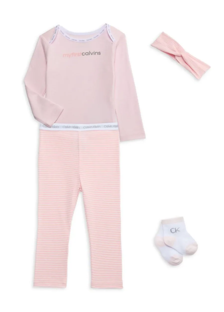 Calvin Klein костюм (боді, штани, пов'язка, шкарпетки) брючний з напис