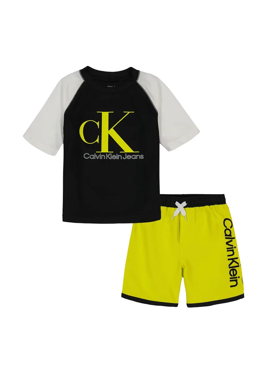 Calvin Klein костюм (футболка, шорти) з логотипом комбінований спортив