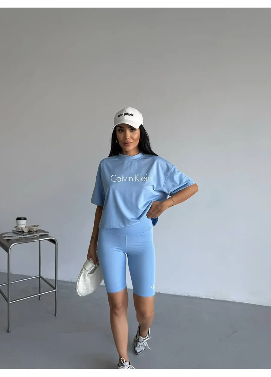Україна жіночий костюм calvin klein з шортами однотонний блакитний дай