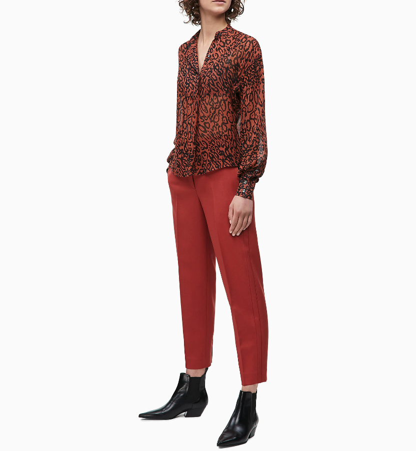 Женская жоржетовая блузка с леопардовым принтом Сalvin Klein