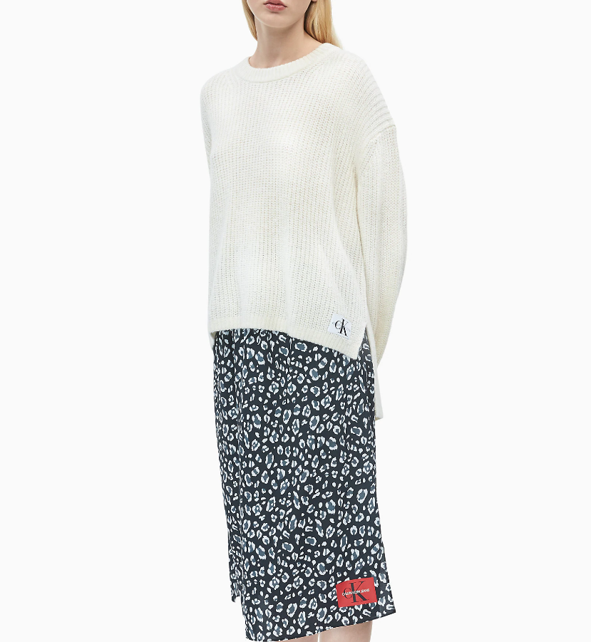 Женский просторный свитер из смесовой шерсти от Сalvin Klein