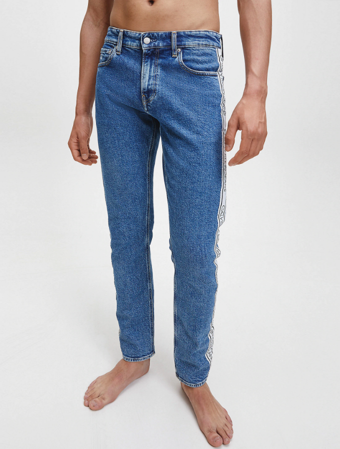 Мужские джинсы SLIM с логотипом сбоку от Сalvin Klein