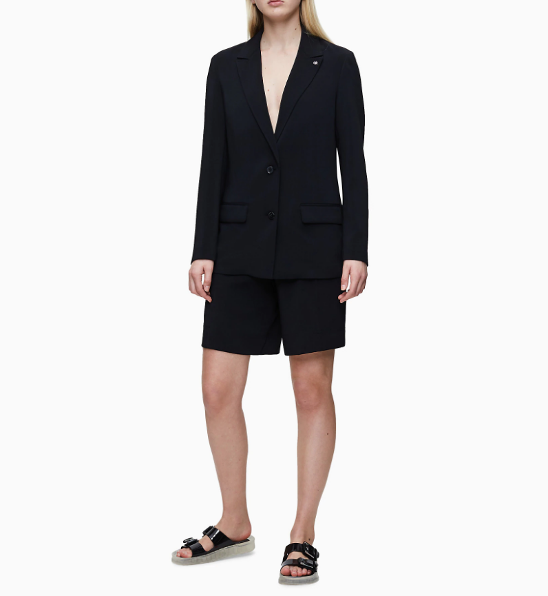 Женский черный пиджак из крепа для путешествий Сalvin Klein